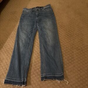 KUT Fab Ab Flare Distressed Blue Straight Leg Jeans